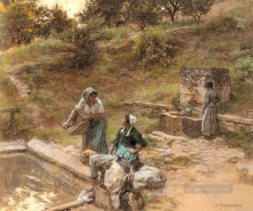 レオン・オーギュスティン・レルミット Painting - オー・ラヴォワールの田園風景 農民レオン・オーギュスティン・レルミット